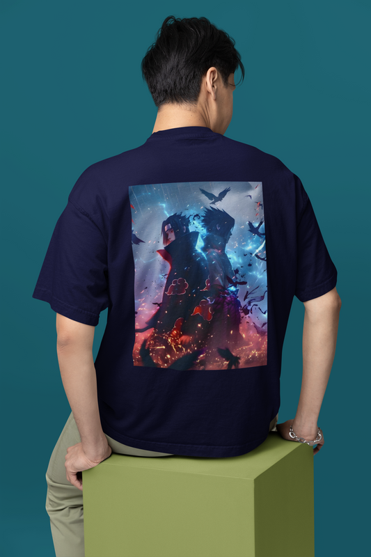 ITACHI & SASUKE MENS PREMIUM OVERSIZED T-SHIRT