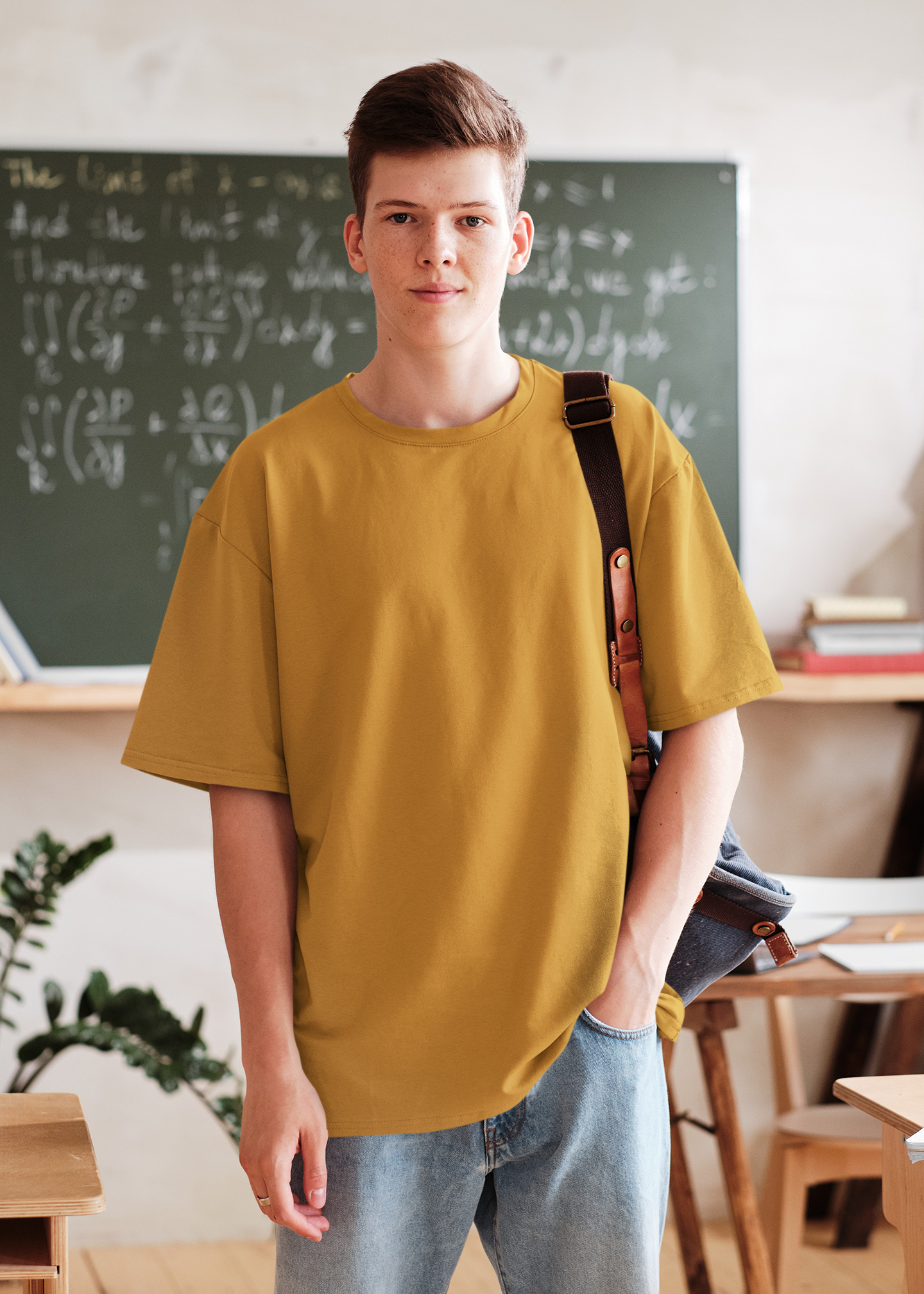 COMFORTABLE MENS OVERSIZED COTTON T-SHIRT