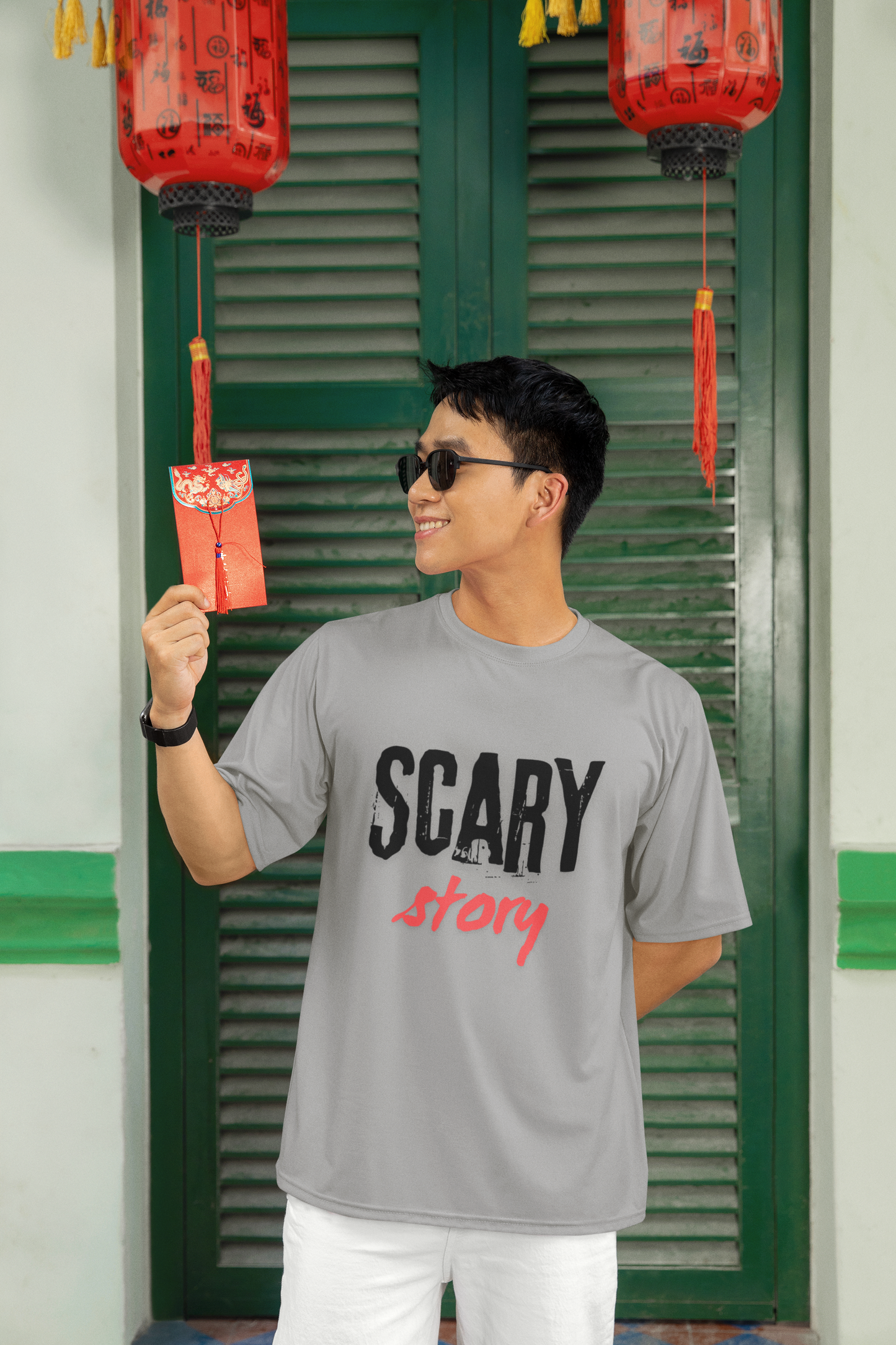 SCARY STORY OVERSIZED COTTON T-SHIRT FOR MEN